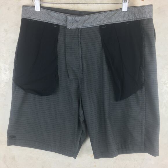O'Neill Gray Striped Hybrid Board Shorts Men's Size 36 - Picture 6 of 13